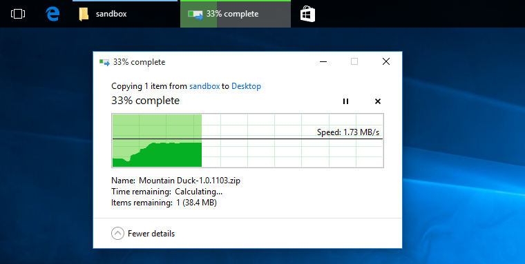 Copy Operation Mountain Duck File Explorer