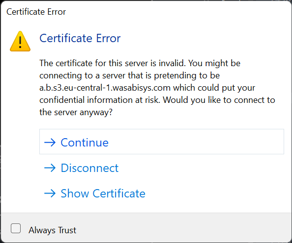 Certificate Error